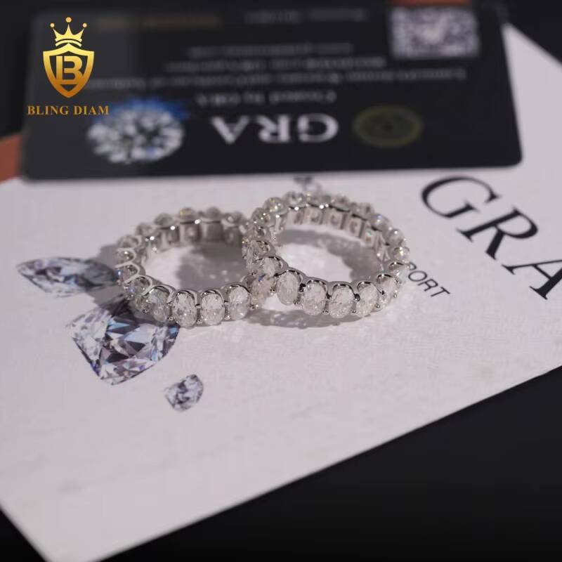 New Arrivals Full Moissanite Diamond 925 Sterling Silver Wedding Engagement Rings for Women Gra Certificate Past Diamond Test