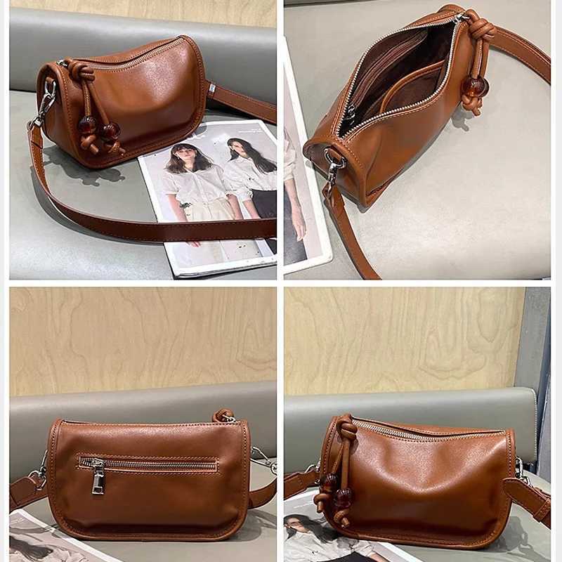 Womens Cow Genuine Leather Shoulder Bags Ladies Soft Cowhide Fashion Handbags Female Designer Crossbody Bags Lady Y250819