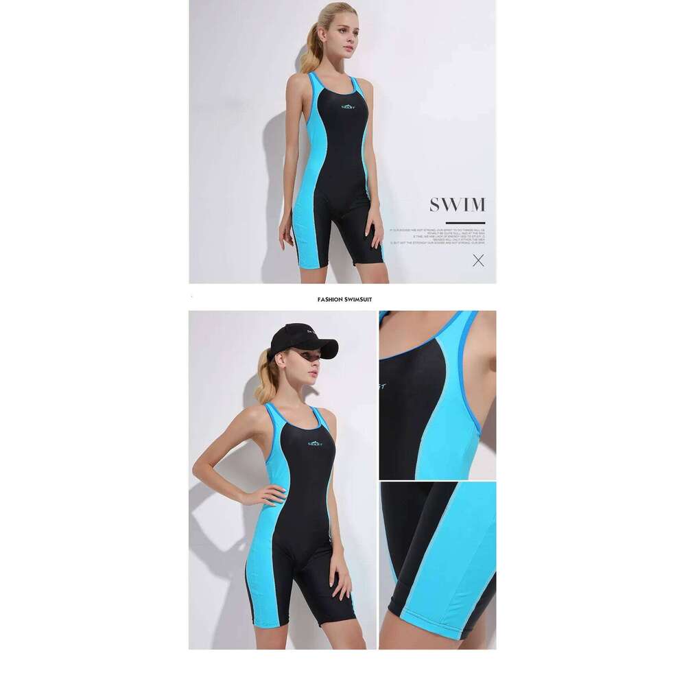 Women's Sports Conservative Covering Belly Slim Hot Spring Student Girl Open Back Swimwear