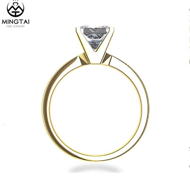 14K Princess Cut Moissanite Diamond Rings Zirconia Fashion Ladies Wedding Simple Gold Rings Designs