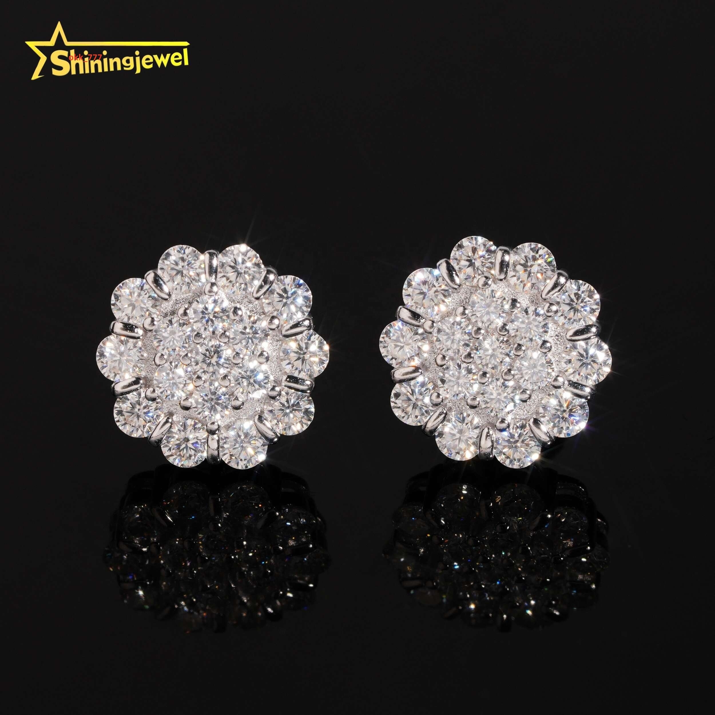 Fashion Jewelry Factory Price Iced Out Diamond Hip Hop S925 Sterling Silver Men Moissanite Earring