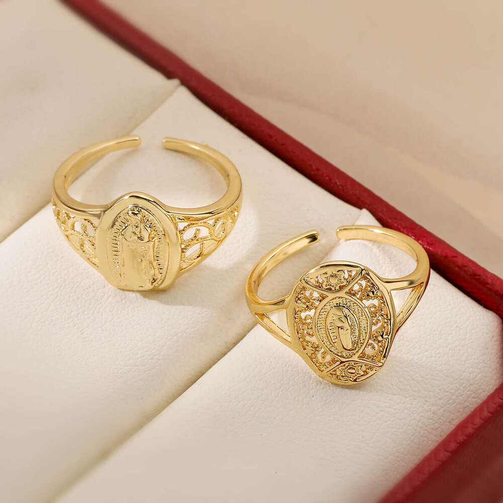 Simple Luxury Copper Gold-Plated Zircon Heart Geometric Designer Open for Women, Niche Ring