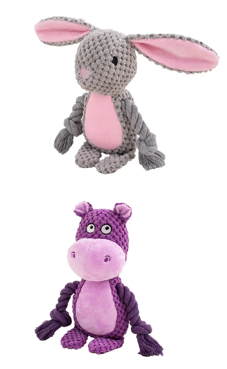 Squeaky Dog Chew Toys Stuffed Animal Sound Pet Plush Toy for Puppy Teeth Clean Interactive Funny Indestructable Dog Toys