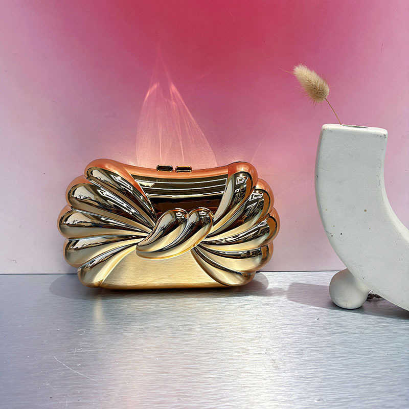 Glossy Metal Creative Design Acrylic Bag Wing-Shaped Personality Motorcycle Box Bag Handheld Crossbody Bag