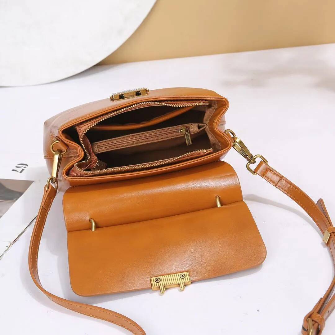 Vintage cow Leather women handbags quality Messenger satchels fashion Commuter shoulder crossbody bag lady solid color high-quality