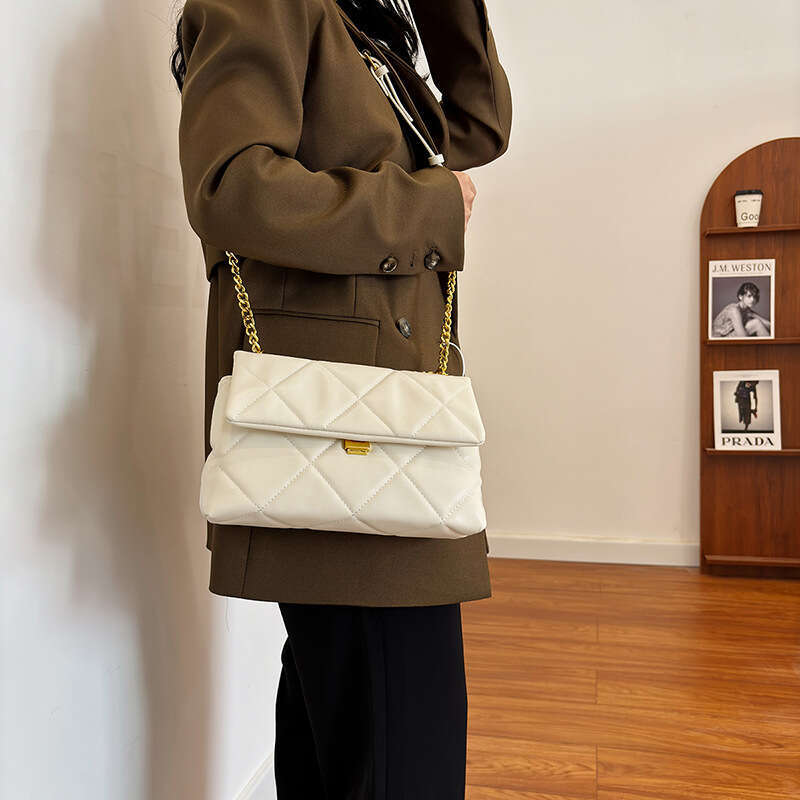 Texture Celebrity Women, Autumn 2025 New Trendy Fashion Diamond Chain Bag, Niche Single Shoulder Crossbody Bag for Women Designer Bags