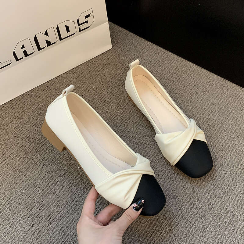 2023 Summer Women's Fashion Versatile Shallow Mouth Single Shoes Non-Slip Fabric Drop Heel Good Product Just That Simple
