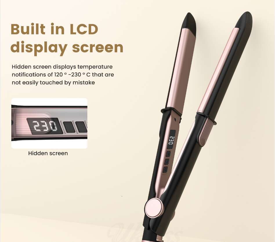New Model Multifunctional 2-In-1 Rapid Heat-up Curler Negative Ion Dual-Use Hair Straightener And Curling Iron