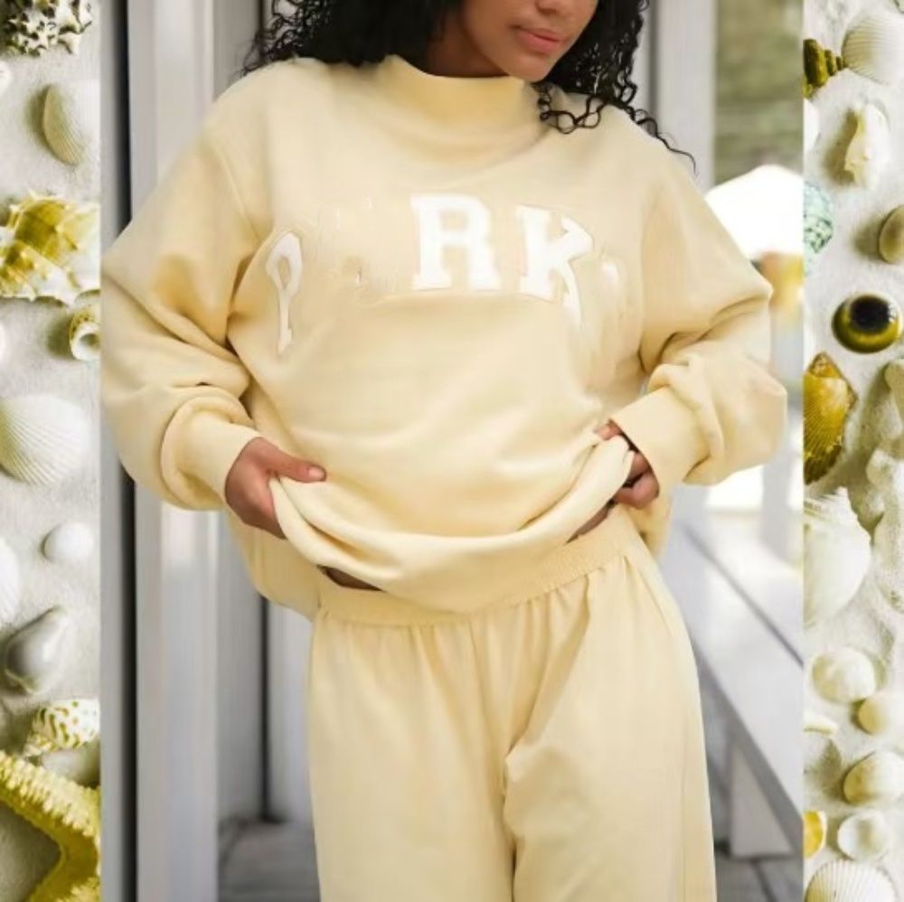 parke sweatshirt womens Fall Winter Crewneck Long Sleeve Casual Pullover Top Embroidered Letter Comfortable Loose Fit Classic varsity patch letter Designer