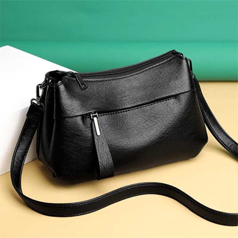 Elegant Womens Shoulder Bag with Unique Texture Design Stylish Soft Leather Handbag with Zipper Pockets Everyday Crossbody Bag Y250819