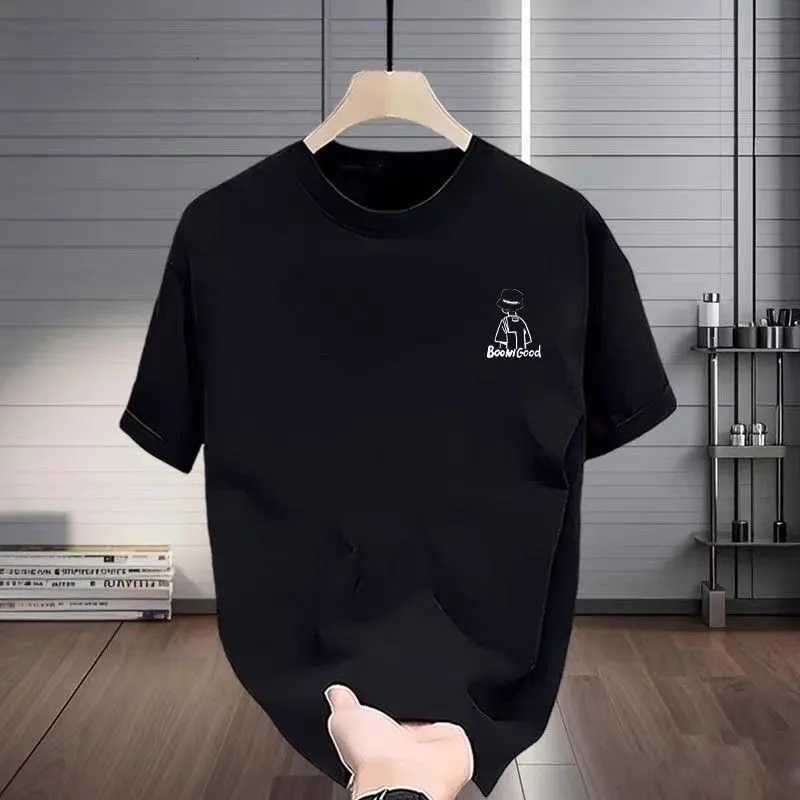 New Mens 100% Cotton Casual T - Shirt for Summer 2025 Short - Sleeve Top Y250819