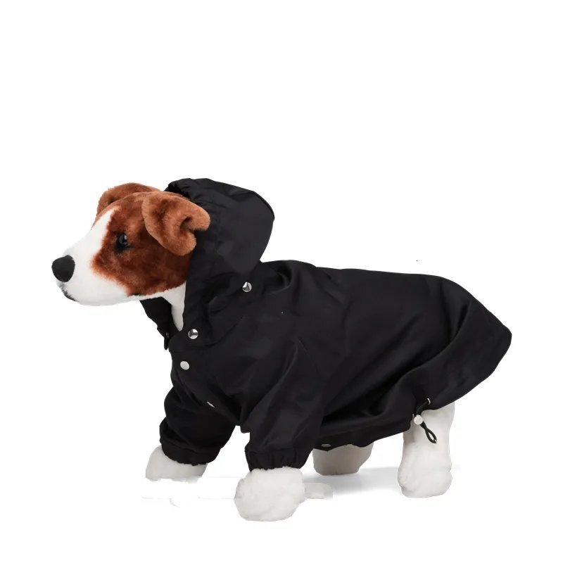 Designer Clothes Brand Lightweight Apparel Raincoat Coat with Hoodie Waterproof Dog Rain Jacket for X-Small to Large Dogs Adjustable Drawstring 3b9