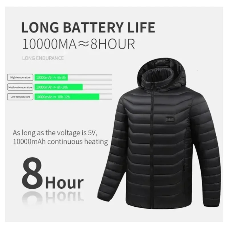 21 Areas Heating Jacket Men Winter USB Electric Heated Coat Functional Self Heating Clothes Outdoor Snow Ski Thick Padded Jacket 250820