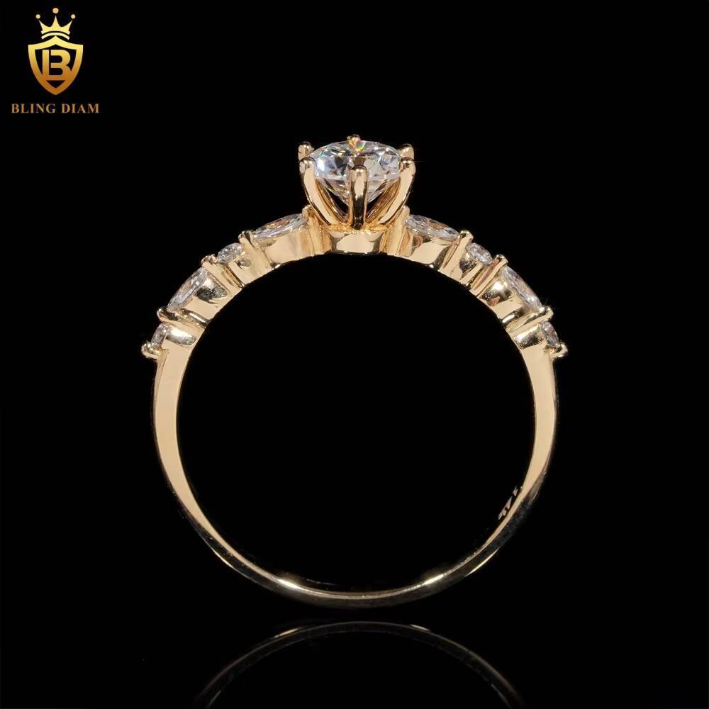 14K Custom Lab Diamonds Luxury Real Gold Moissanite Diamonds Wedding/Engagement Rings
