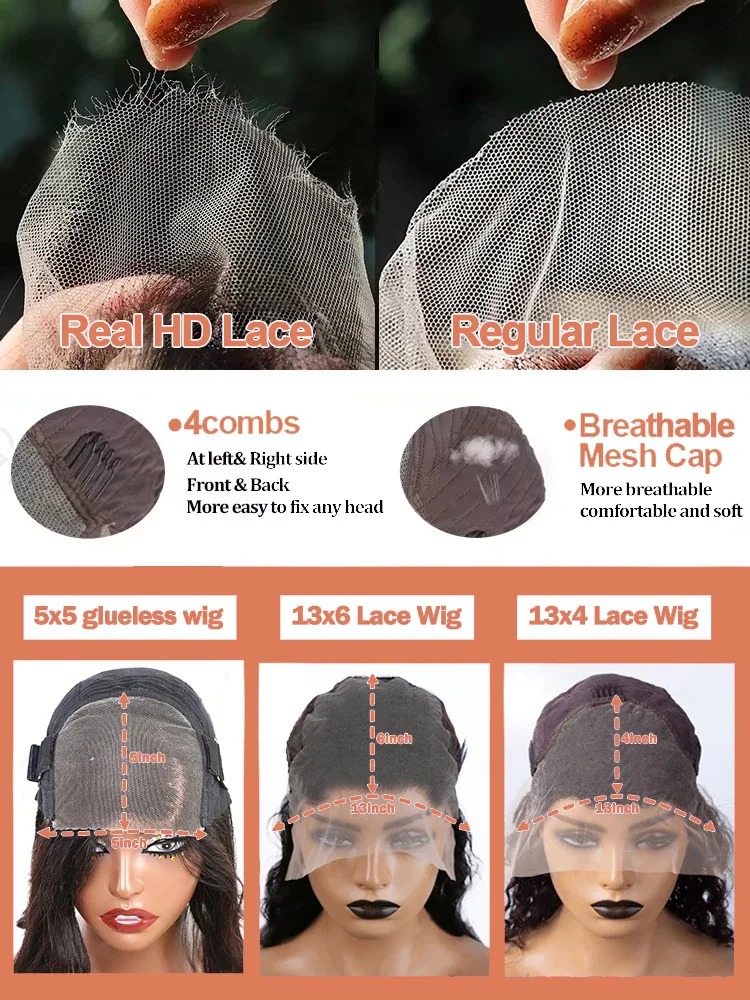 180 Density Bone Straight Wigs Human Hair 13x6 HD Lace Front Wig Hd Transparent Lace Black Gluelesss Transparent Lace Frontal Wigs For Women