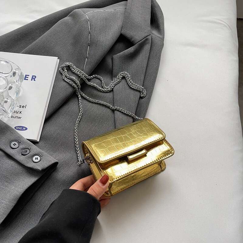 Textured Trendy Small Bags 2025 Summer Stylish Designer Bags Chain Crossbody Fashionable Mini Square Bag