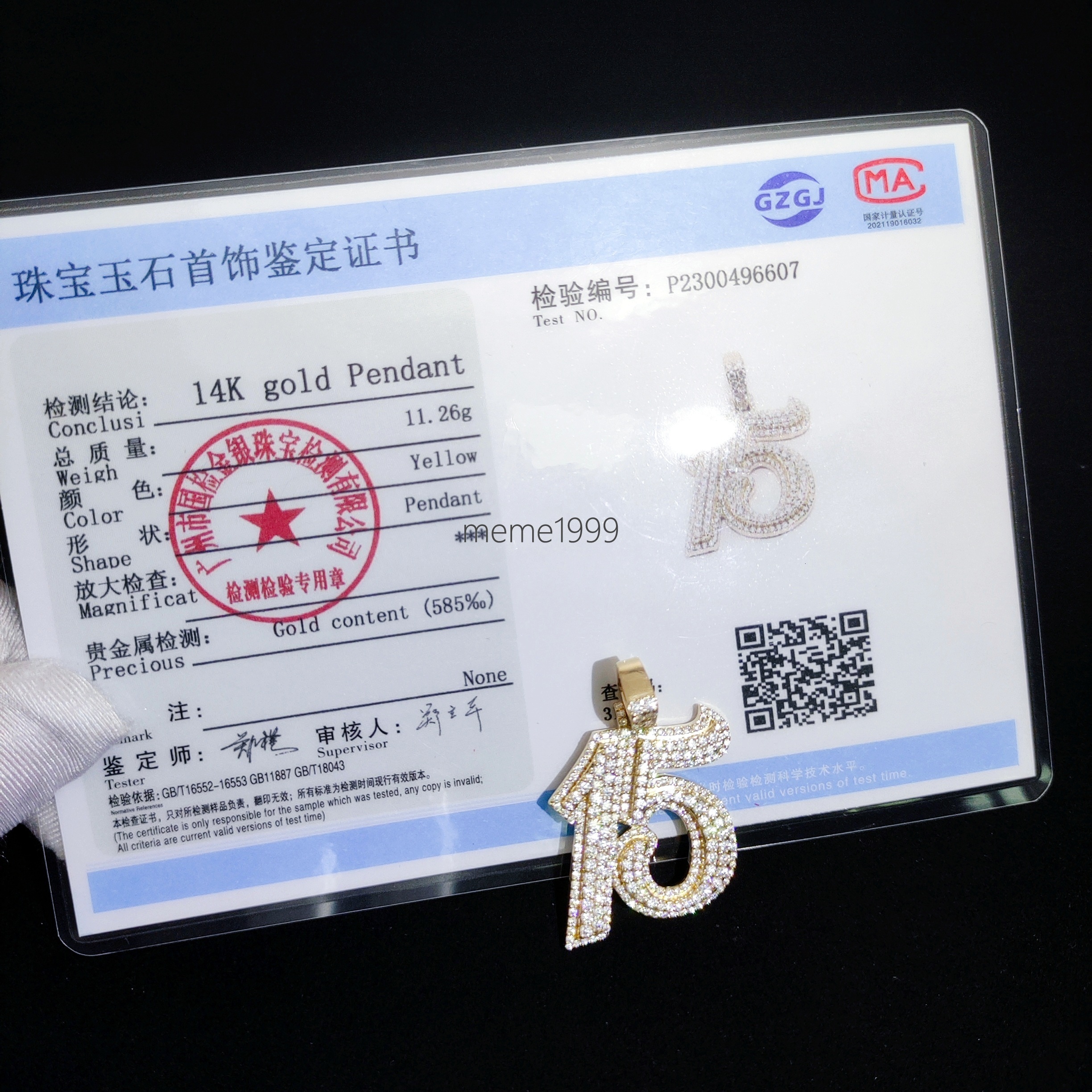 Iced Out Custom 14k Yellow Gold Number Pendants Fashion Hip Hop Jewelry Vvs Moissanite Diamond Letter Pendants for Men