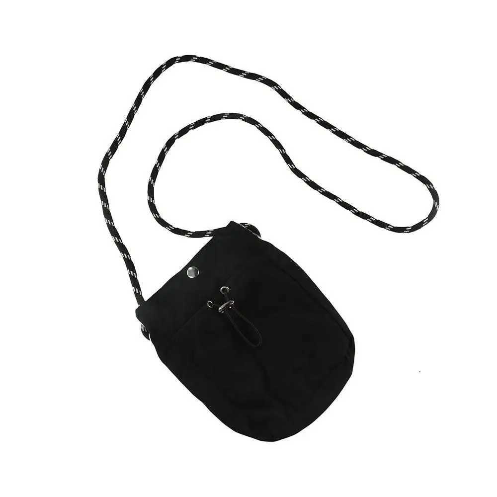 Cute Korean Style Drawstring Phone Bag Large Capacity Tote Bag Crossbody Bag Niche Design Solid Color Shoulder Bag Y250819