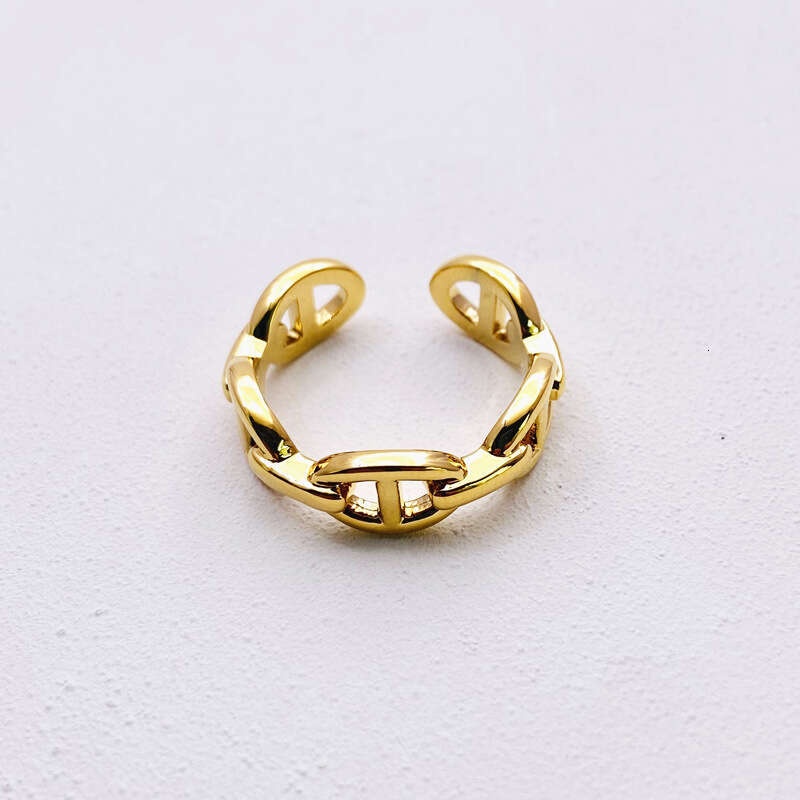 Pig Nose Open Ring for Women Ins Cold Style Cool Exaggerated Fashion Hip Hop Personality Rings Qingdao