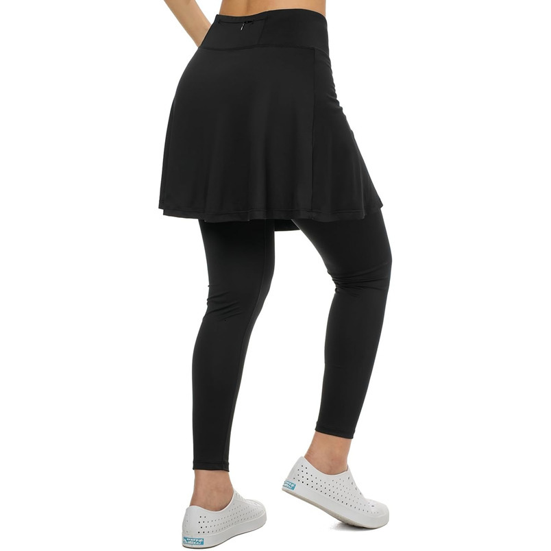 Xioker Women Skirted Full Length Pockets,Tennis Skirts with Leggings Yoga Skorts