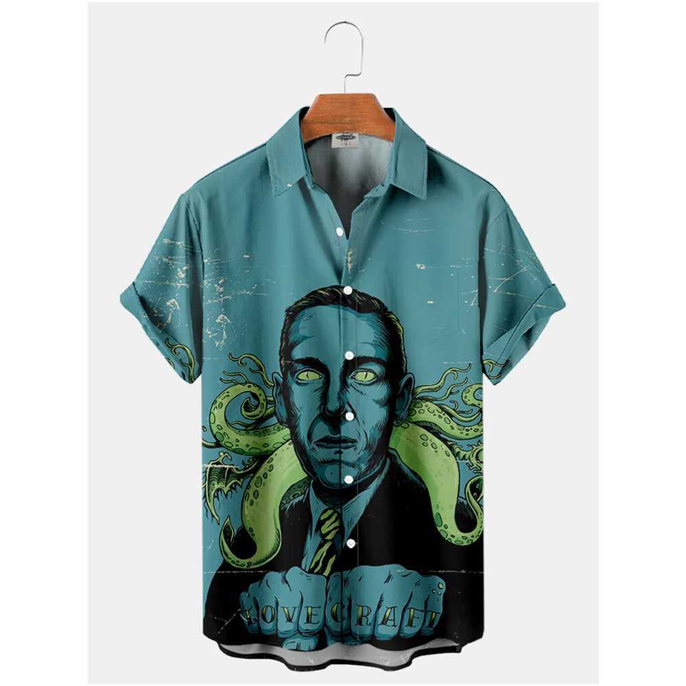 2023 Summer Mens Hawaiian Shirt Movie Figures Horror Vintage Shirt Street Clothing 3d Printed Mens Shirt Vintage Men Y250819