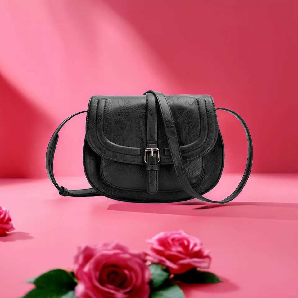 Womens Saddle Bag Womens Shoulder Crossbody Bag European and American Versatile Half Round Bag Y250819