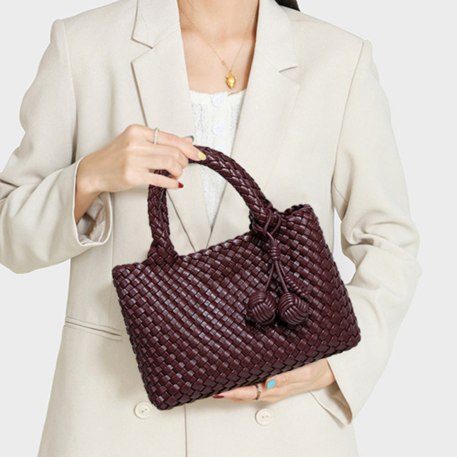 Free Shipping Designer Premium Texture Hand Woven Bag New Fashionable Women's Casual Handbag Luxurious Rainbow Single Shoulder Armpit Bag