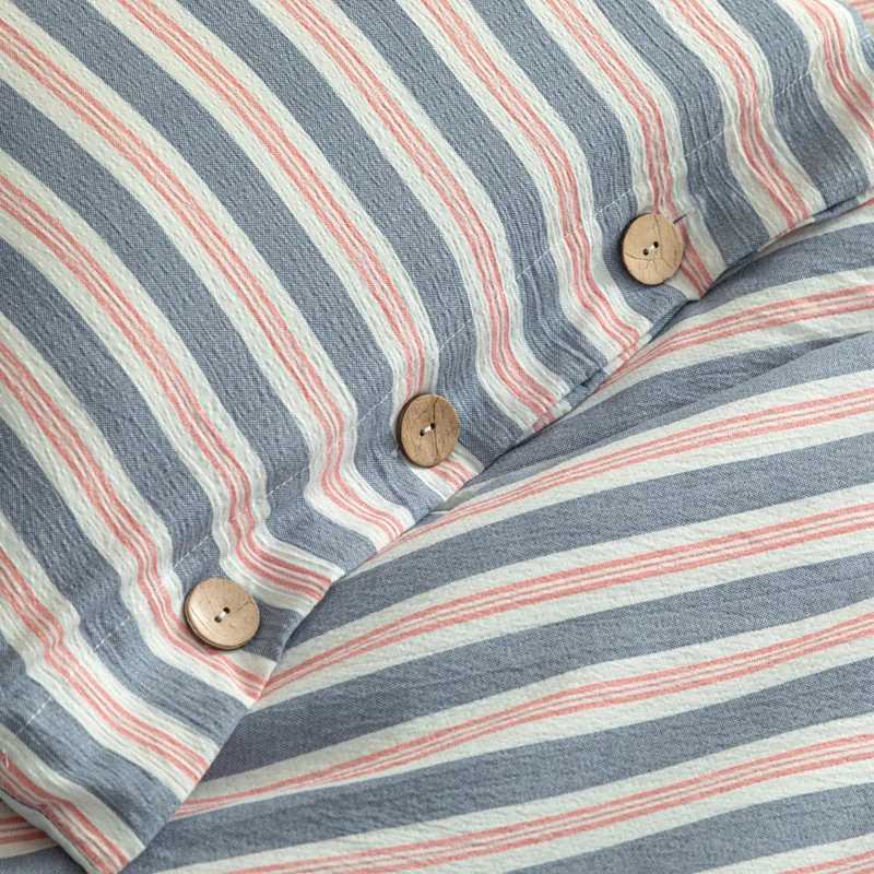 Stripe Style Bedsheet Set Skin-friendly Bedding Girls Boys Room Bedclothes Single/Double/Queen Size Bed Linen Sets Y250819