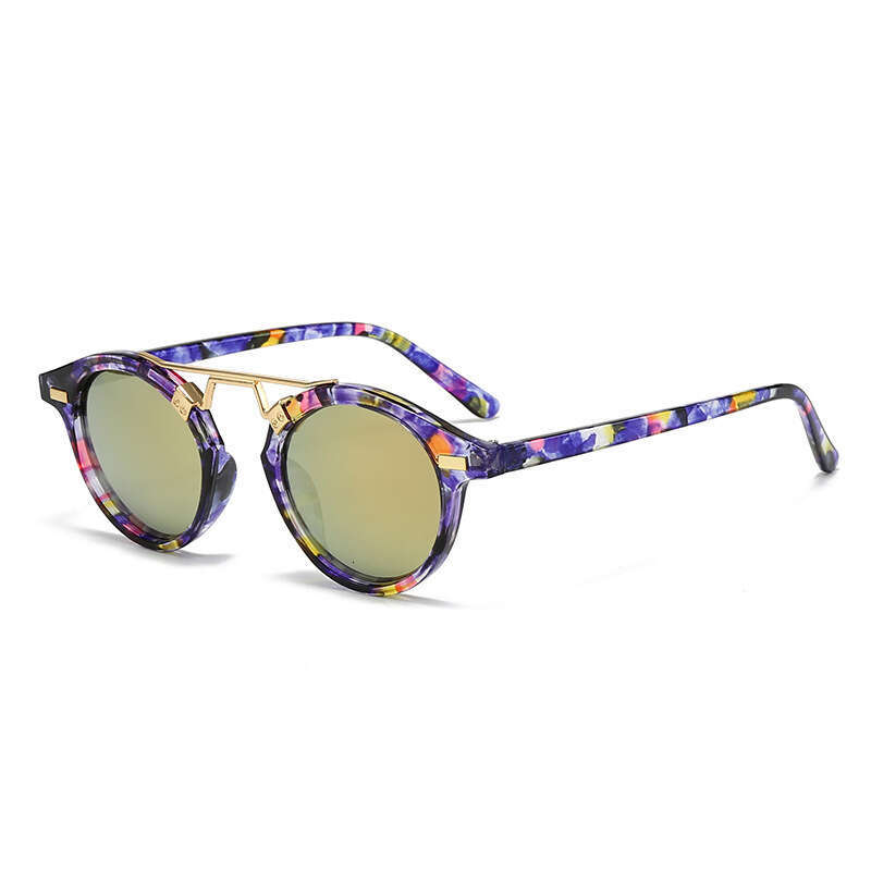 Women's Fashion Style Glasses Round Frame Daily Wear Leopard Print Designer Color Sunglasses