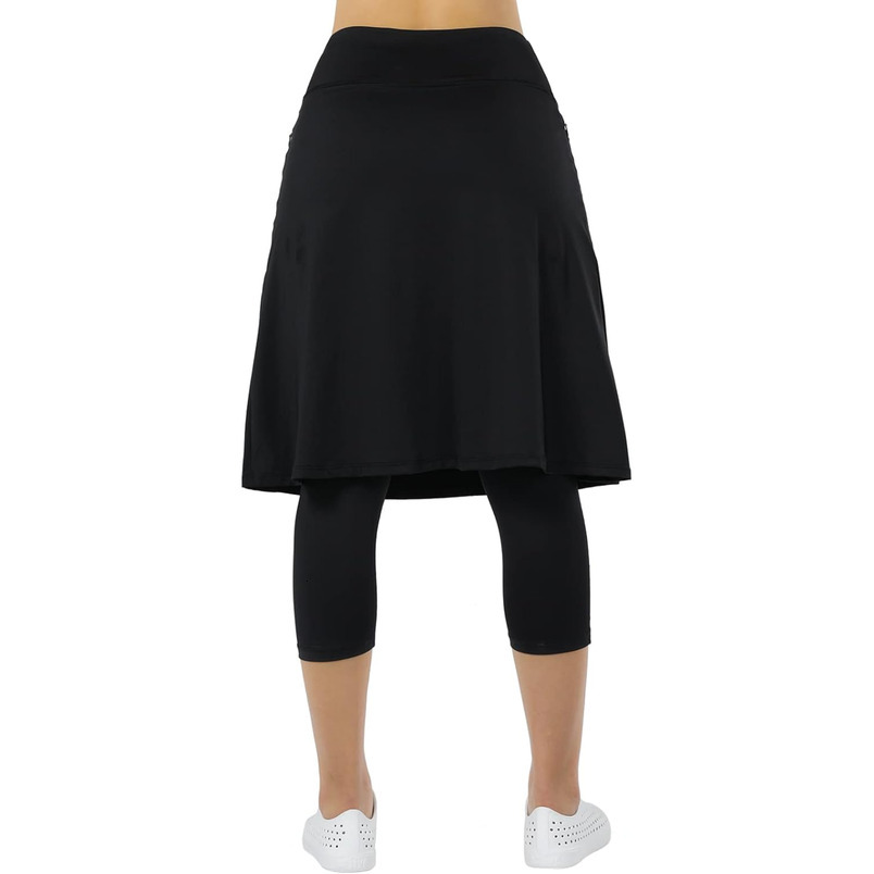 Athletic Knee Length Skirts with Leggings,Skorts Leggings&Skirted Capris Skorts for Women Yoga Pockets