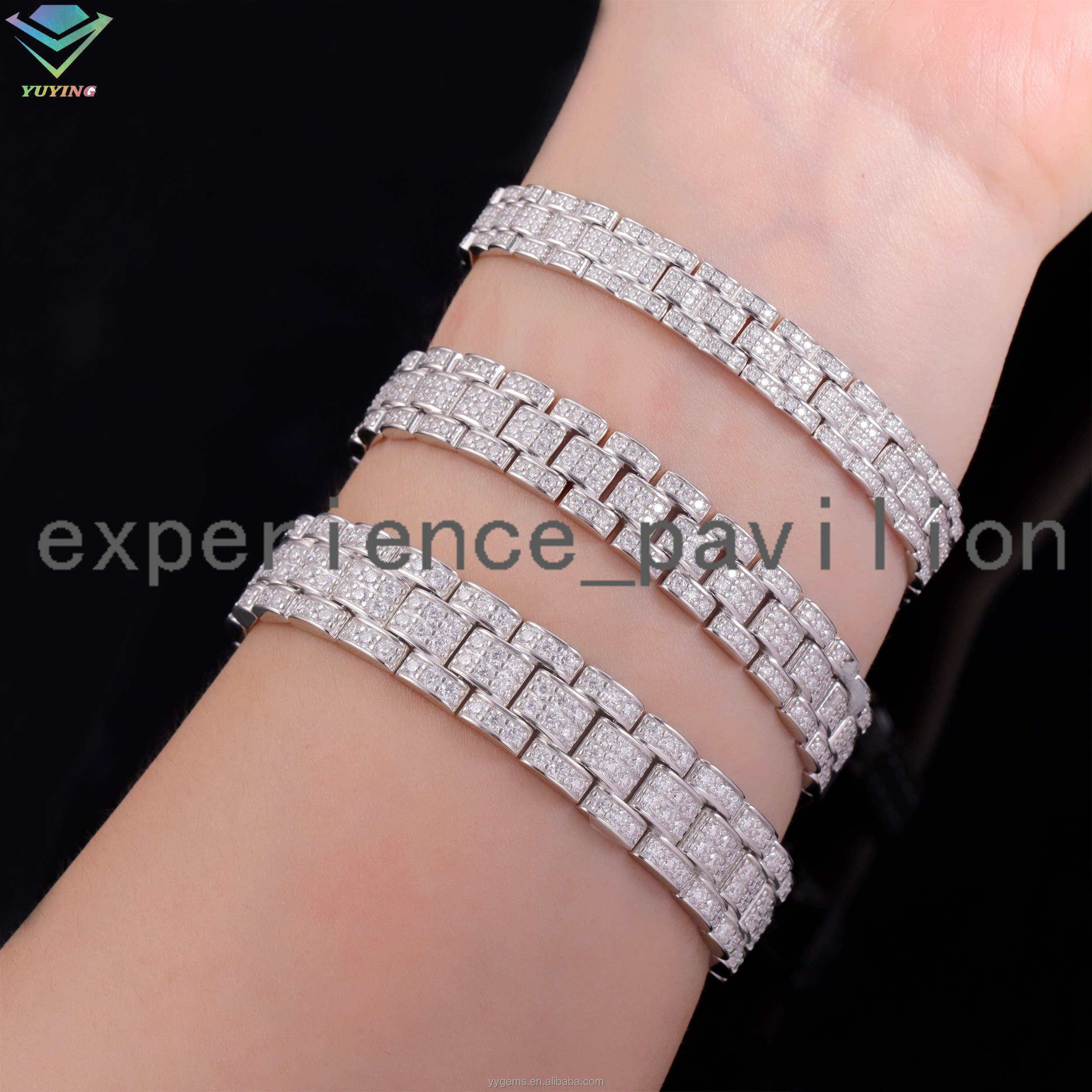GRA Certificate Diamond Bracelet 8MM VVS Moissanite Cuban Link 925 Silver Bracelet Men Hip Hop Iced Out Diamond Cuban Bracelet