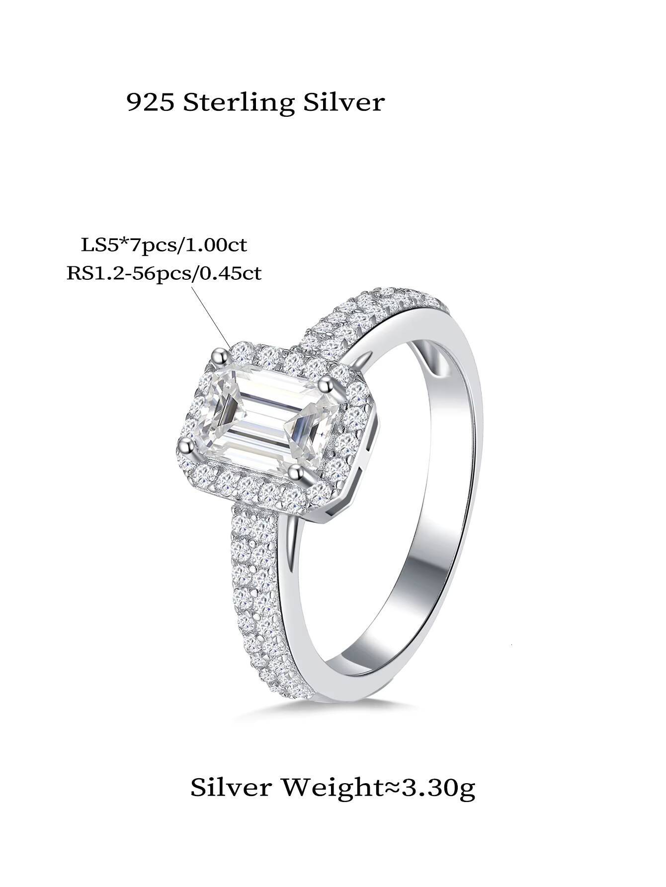 Lab Grown Diamond Ring Fine Jewelry S925 Sterling Silver Women Moissanite Wedding Finger Ring