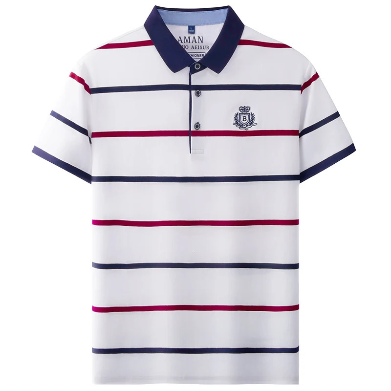 Fashion striped short sleeve men polo shirt summer trend letter embroidery n business casual breathable Paul Tshirt 250820