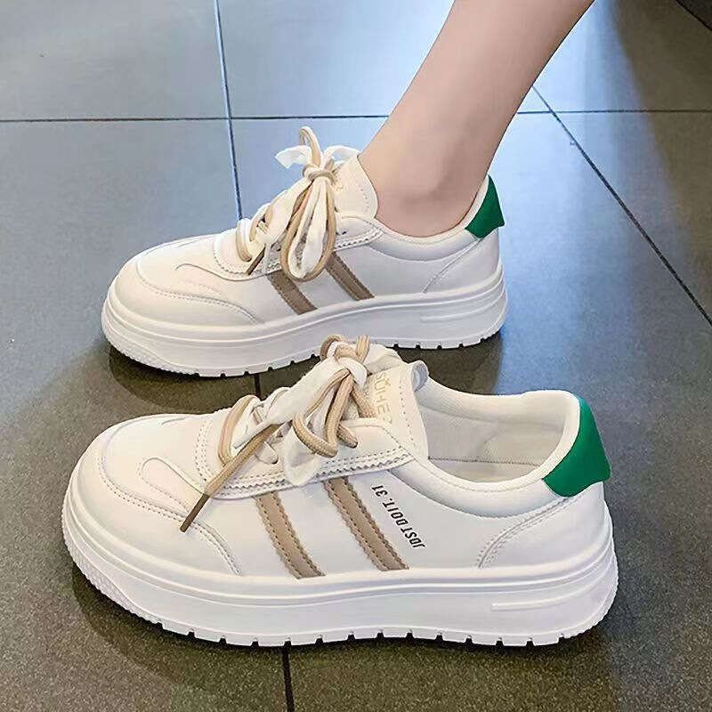 2023 Spring Mesh Breathable White Sneakers for Women New Versatile Sports Casual Dad Shoes Soft Sole Summer Style