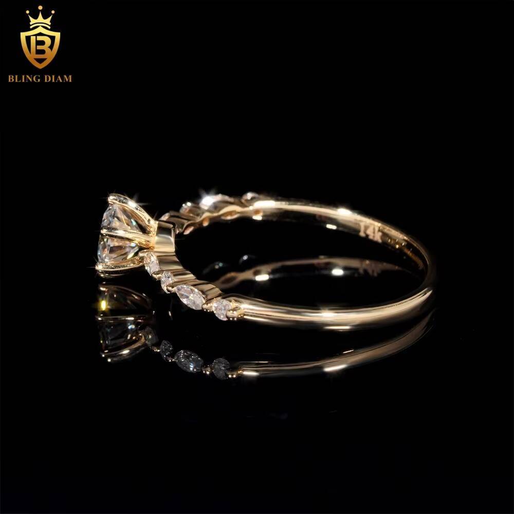 14K Custom Lab Diamonds Luxury Real Gold Moissanite Diamonds Wedding/Engagement Rings