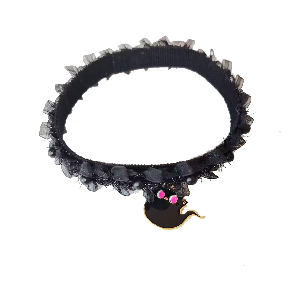 Dog Collar Halloween party pet collar pumpkin pearl cat dog black accessory funny decoration cat collar