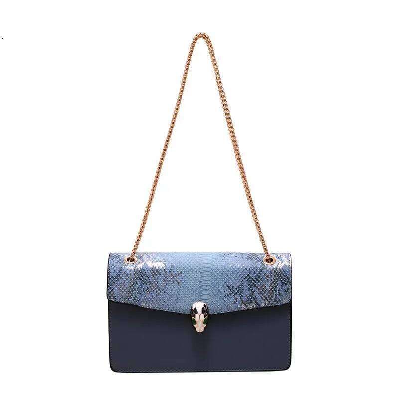 Trendy Crocodile Pattern Double Layer Flip Cover Crossbody Small Square Bag Women's Fashionable Chain Strap Handbag