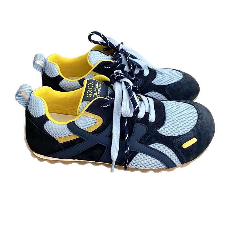 2025 Summer and Autumn New Genuine Leather Hollow Mesh Forrest Gump Shoes for Women Round Toe Thick Sole Breathable Fashion Casual Sneakers