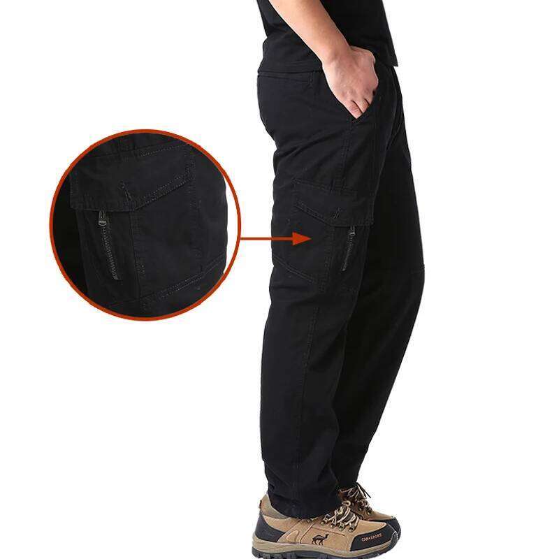 Plus Size Men's Cargo Casual Loose Multi Pocket High Quality Cotton Long Trousers Mens Jogger Pants 5XL 6XL