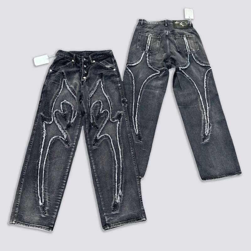 2025 New Star Embroidery Washed Y2K Jeans Unisex High Street Fashion Streetwear Long Pants