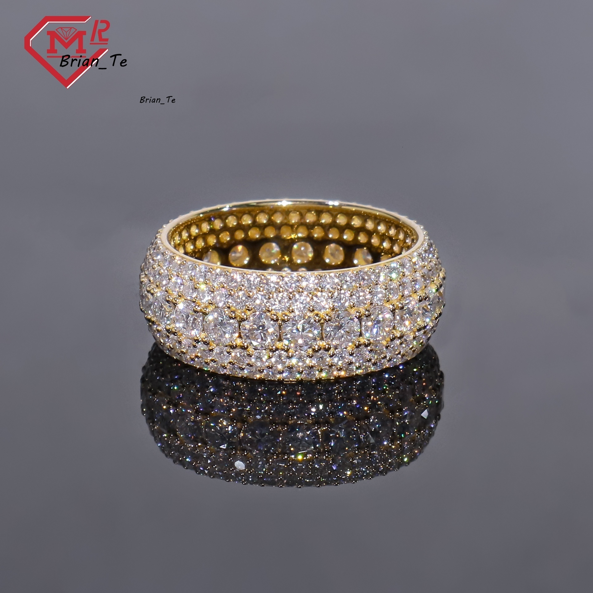 High Quality Vvs Moissanite Ring Men 14K Gold Champion Fully Iced Out Custom Moissanite Ring