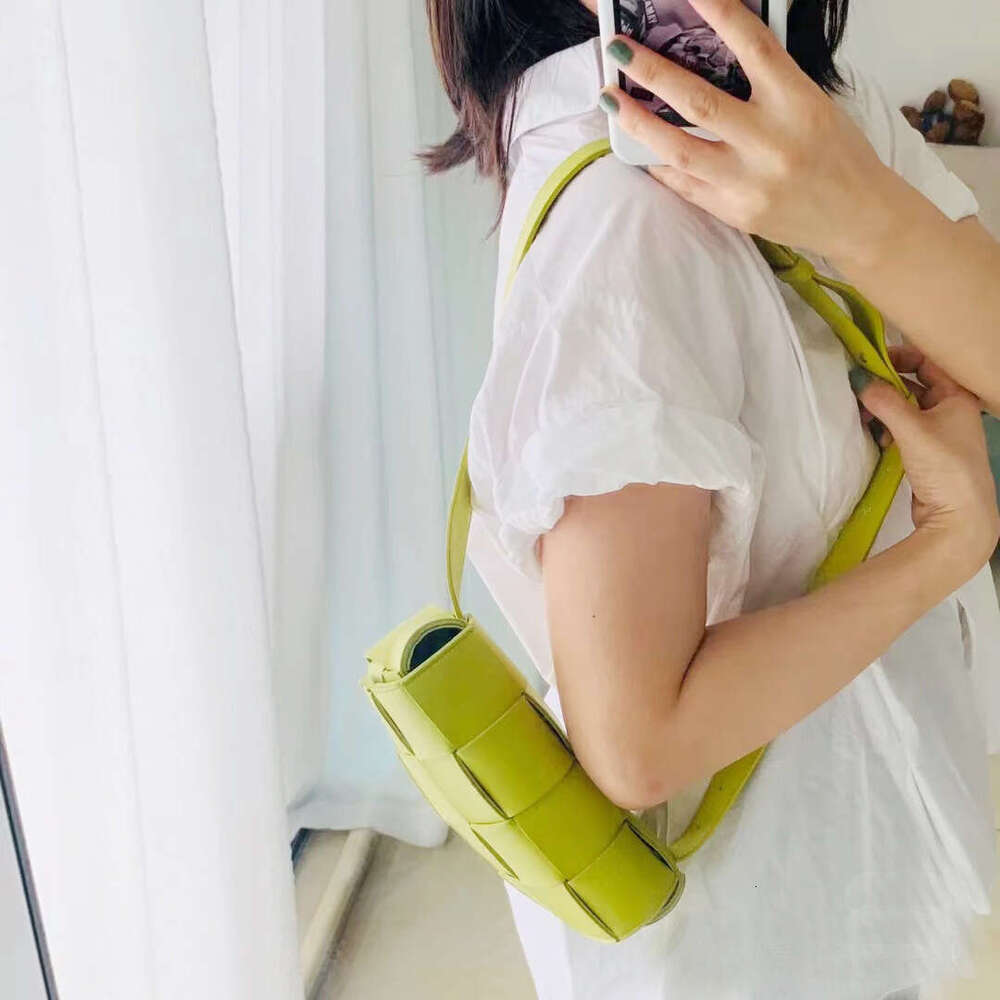 Luxury bag New Cowhide Women s Woven Pillow Small Square Multi carry Fashion Candy Color Crossbody Bag Trendy Ins