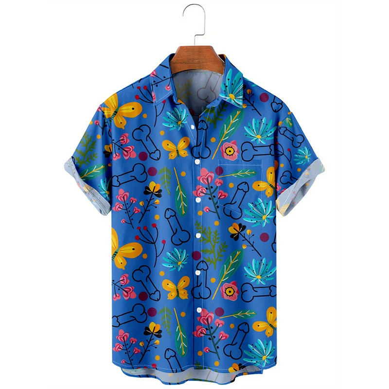 24 Summer Harajuku 3D Sexy Styles Printed Shirts Hentai Patterns Graphic Short Men Fashion Funny Cool Blouses 250808