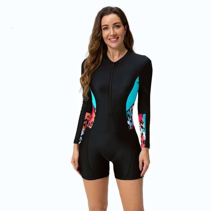 2024 Woman Swimsuit Long-Sleeve Quick Dry Surfing One-Piece Bathing Suit Women Swimwear Adult Diving Clothes
