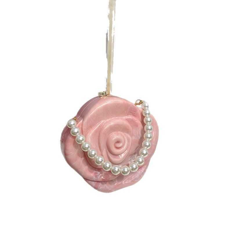 Fashionable Rose Flower Acrylic Bag Hot-Selling High-End Feel Coin Purse Lipstick Crossbody Clutch Bag