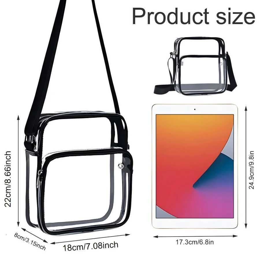 Clear Purses with Shoulder Strap Clear Messenger Bag Waterproof Clear Bag Hand-free Clear Crossbody Bag Transparent Crossbody Y250819