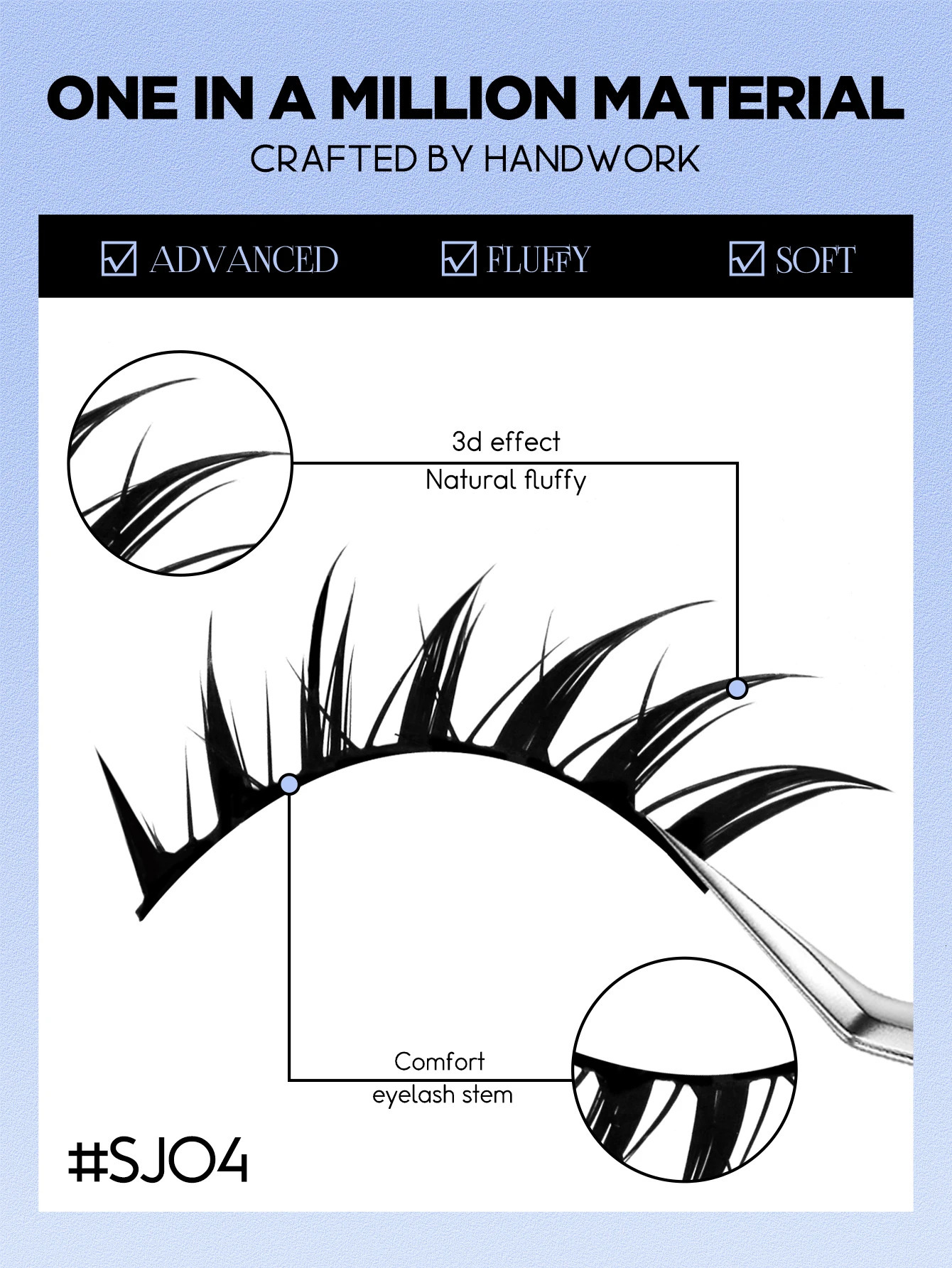 GROINNEYA Manga Lashes Cat Eye 3D Natural False Fluffy Soft Cross Wispy Eyelash Makeup 250811