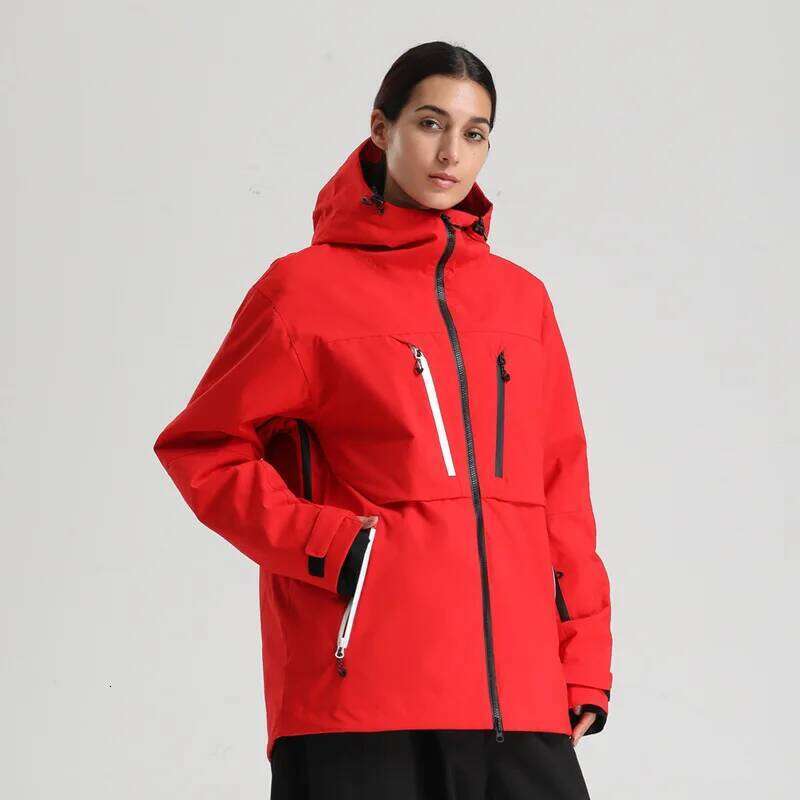 Gsou Snow Men Women Ski Jacket Waterproof Snowboard Coat Breathable Loose Workwear Style Unisex Winter Outerwear for Couples