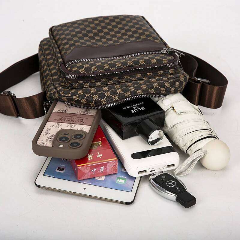 Casual printed PU leather men's shoulder crossbody bags designer messenger bag sacoches hommes