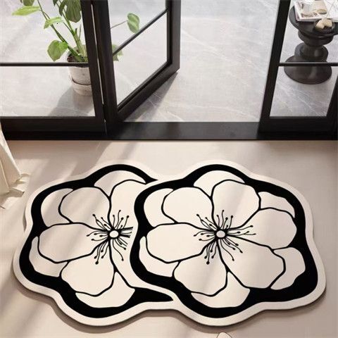 Camellia Bathroom Diatomaceous Earth Super Absorbent Non-Slip Carpet Toilet Shower Room Door Mat ddmythur